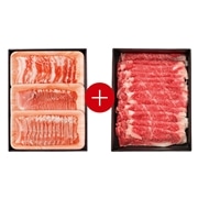 【 2019 】 あぐー豚肉＋沖縄県産黒毛和牛ローススライスセット (お届け先が 離島県外 ) 産地直送 【 サンエー食品加工センター 】