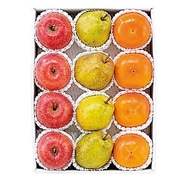 【 1094 】 青森産さんふじ・奈良又は福岡産富有柿・山形産ラ・フランス (お届け先が 全国一律 ) 産地直送 【 マルマン 】