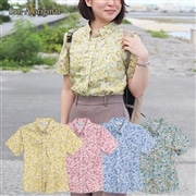 【送料無料】形態安定 小花総柄 かりゆしウェアP1025-03L
