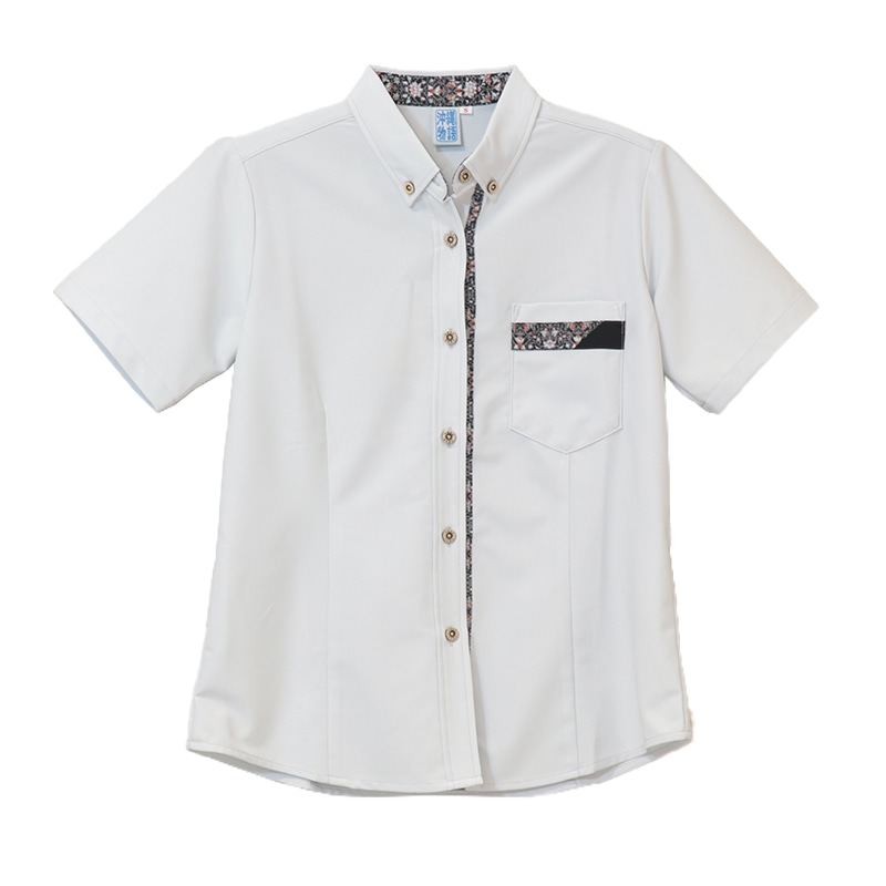 【送料無料】  小花柄使い無地 かりゆしウェア P-SAT1103 L