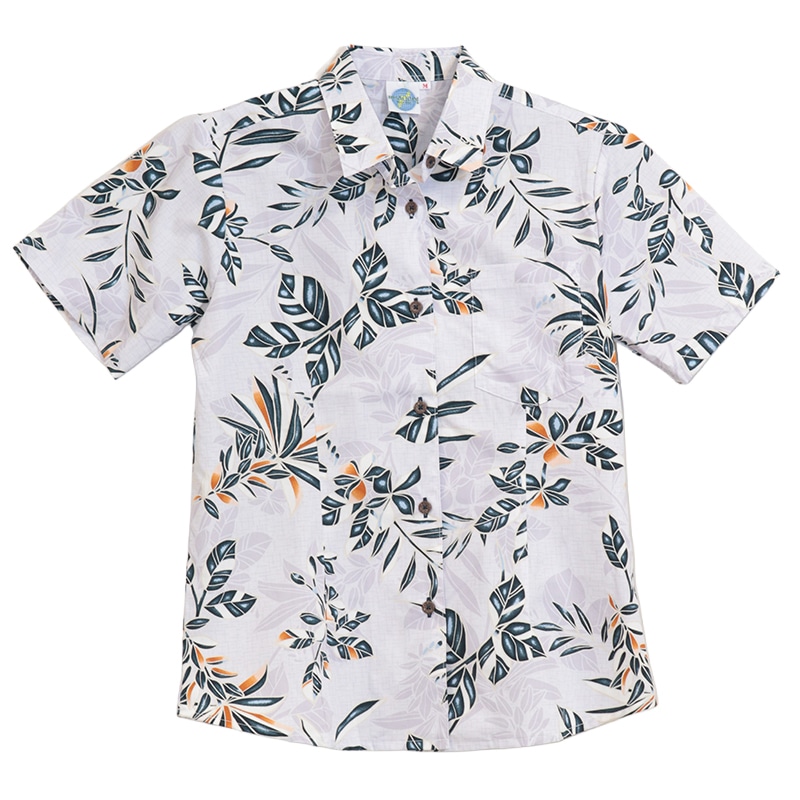 【送料無料】デイゴ柄 かりゆしウェア P-SAEM1128 L