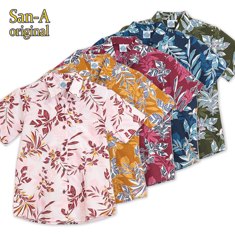 【送料無料】デイゴ柄 かりゆしウェア P-SAEM1128 L