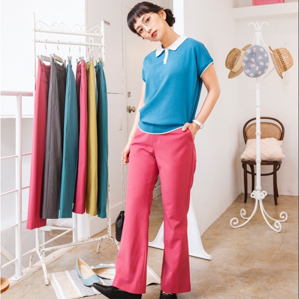 NaturaFitしわになりにくいフレアパンツ 325802