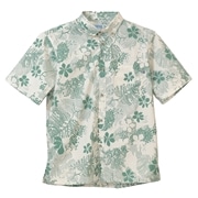 【送料無料】ミズガンビとリーフ柄 かりゆしウェアOK1858