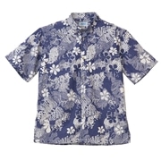 【送料無料】ミズガンビとリーフ柄 かりゆしウェアOK1858