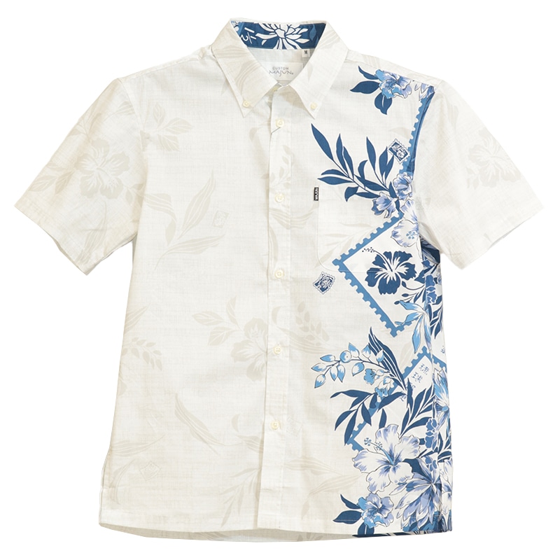 【送料無料】 琉球庭園柄 かりゆしウェアP-FSM52013S