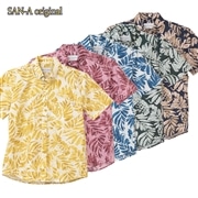 【送料無料】形態安定 フルーツリーフ柄 かりゆしウェアP1025-22