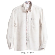 【送料無料】琉球列島絵図柄 長袖かりゆしウェアFEM02019H