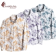 【送料無料】サマークーリッシュ柄 長袖かりゆしウェアFEM10019S