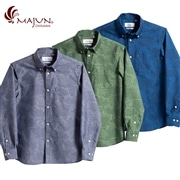 【送料無料】ボタニカルガーデン柄 長袖かりゆしウェアFEM15019S