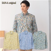 【送料無料】形態安定 小花総柄 かりゆしウェアP1025-27