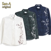 【送料無料】形態安定 シンプルフラワー柄 かりゆしウェアP1025-29