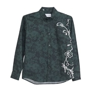 【送料無料】形態安定 シンプルフラワー柄 かりゆしウェアP1025-29