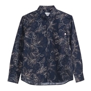 【送料無料】形態安定 刺繍フラワー柄 長袖 かりゆしウェアP1025-30