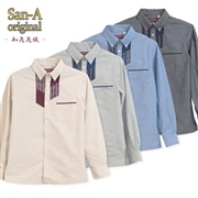 【送料無料】 知花花織－壱 長袖 かりゆしウェア P-GTT01019S