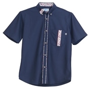 【送料無料】衿はみ出し柄 かりゆしウェア  P-SAT1809