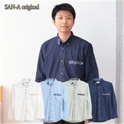 【送料無料】衿先はみ出し入り柄 長袖 かりゆしウェアP-SAT1906