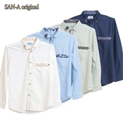 【送料無料】衿先はみ出し入り柄 長袖 かりゆしウェアP-SAT1906