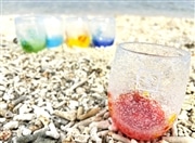 琉球グラス　泡花見グラス（オレンジ）