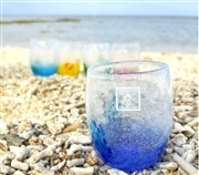 琉球グラス　泡花見グラス（青）