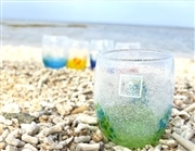 琉球グラス　泡花見グラス（緑）