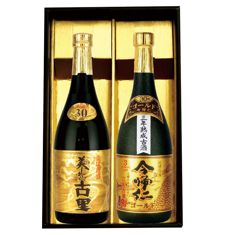 □【 9212 】◇ 今帰仁酒造 古酒＆今帰仁ゴールドギフト 720ｍｌ×2【お届け先が沖縄県内】