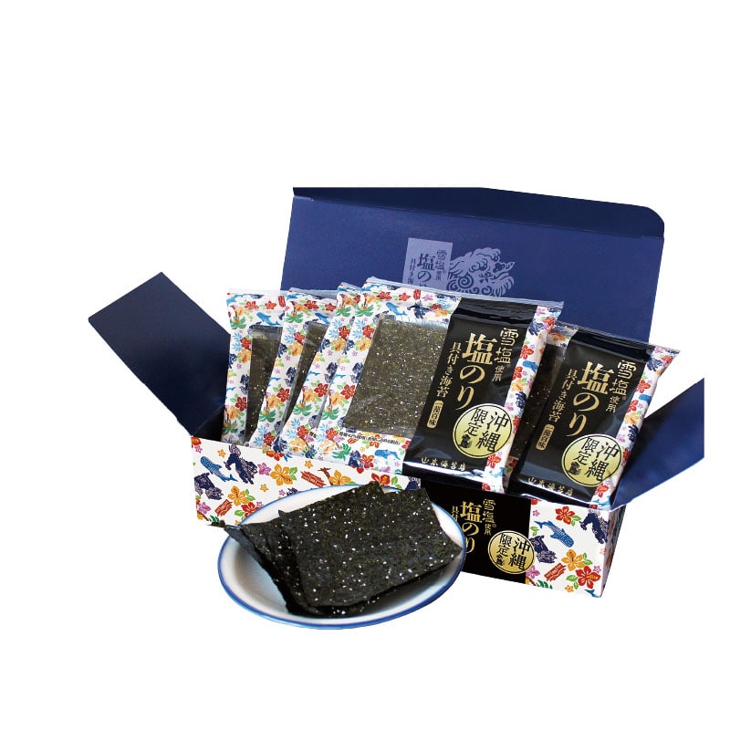 □【 9092 】◇ 山本海苔店 沖縄限定一藻百味塩海苔（雪塩使用）5袋箱入
