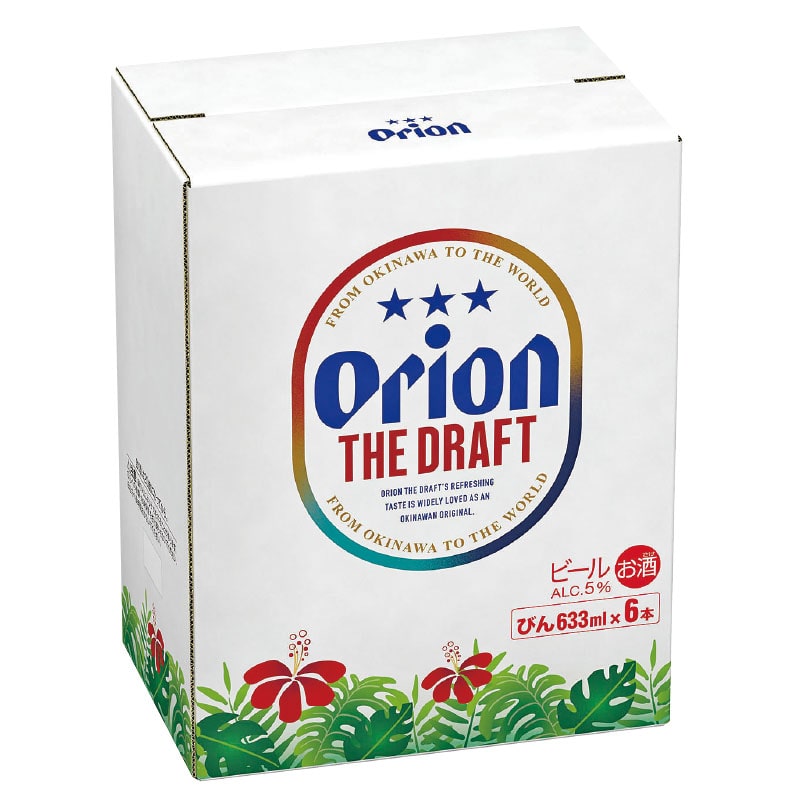 □【 9235 】◇ オリオンビール ザ・ドラフト大瓶６本入り化粧箱【お届け先が沖縄県内】 633ｍｌｘ6